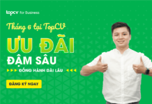 TopCV gửi tặng ưu đãi lên đến 50% đồng hành cùng doanh nghiệp Ưu đãi tháng 6 từ TopCV