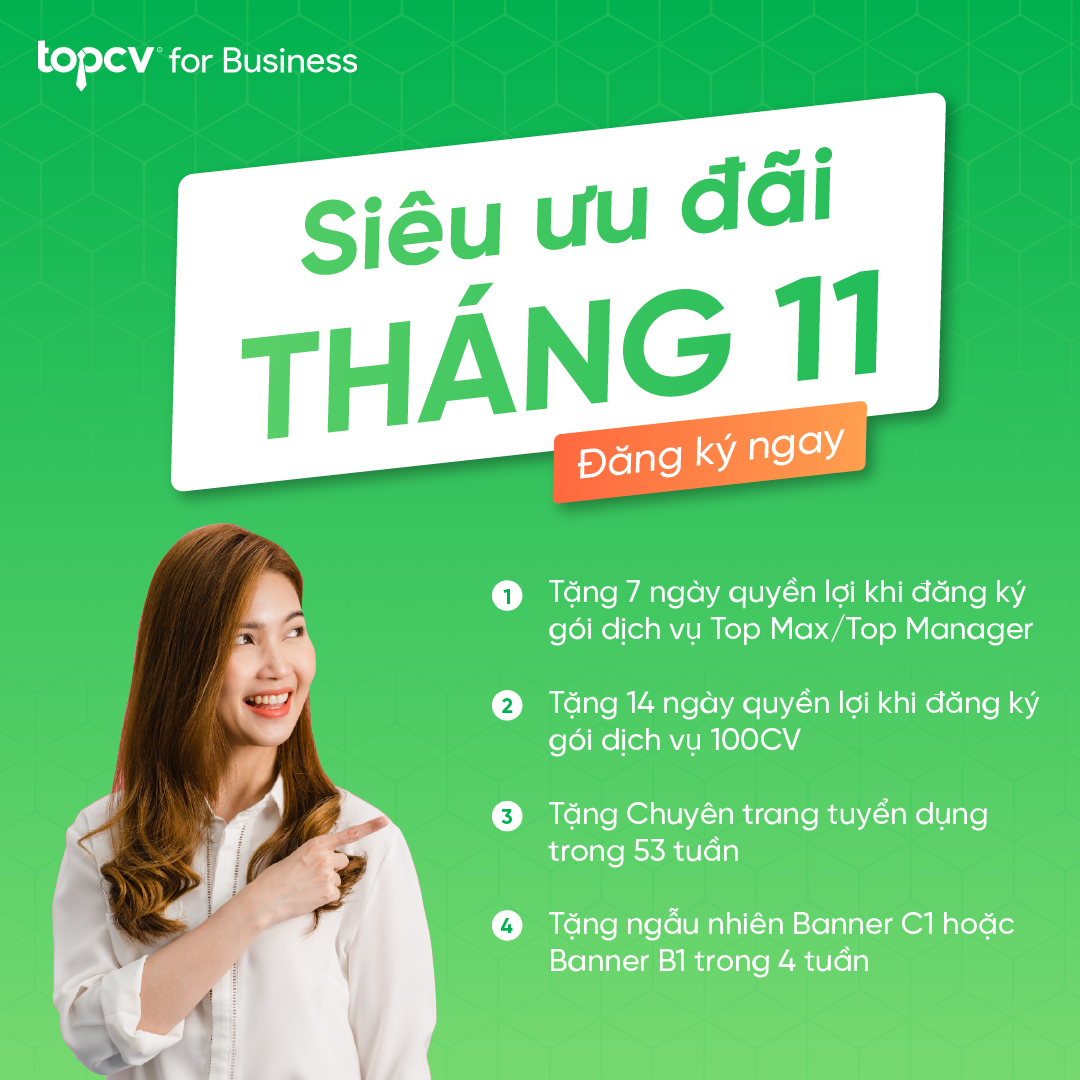 Siêu ưu đãi tháng 11 từ TopCV