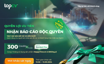 CHIA SẺ NHẬN ĐỊNH, TIẾP THÊM LỢI THẾ: NHẬN SỚM NHẤT BẢN ĐẦY ĐỦ CỦA BÁO CÁO TUYỂN DỤNG ĐỘC QUYỀN TỪ TOPCV VIỆT NAM